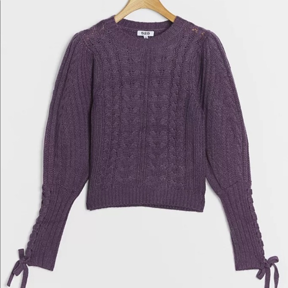 Anthropologie Carmen Cropped cable knit sweater